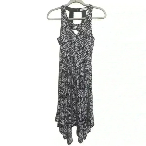 Candie's Lace-Up Handkerchief Midi Dress size XS Open Back - Picture 1 of 5